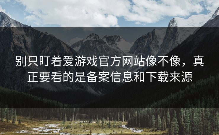 别只盯着爱游戏官方网站像不像，真正要看的是备案信息和下载来源